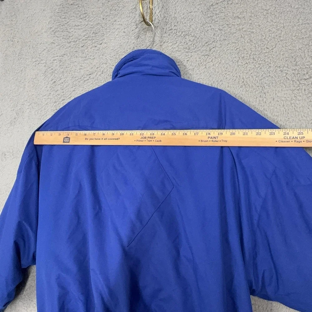 Vintage London Fog Jacket Mens Large Blue Nylon Aztec Insulated Bomber 90s